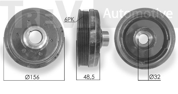 TREVI AUTOMOTIVE Piedziņas skriemelis, Kloķvārpsta PC1164